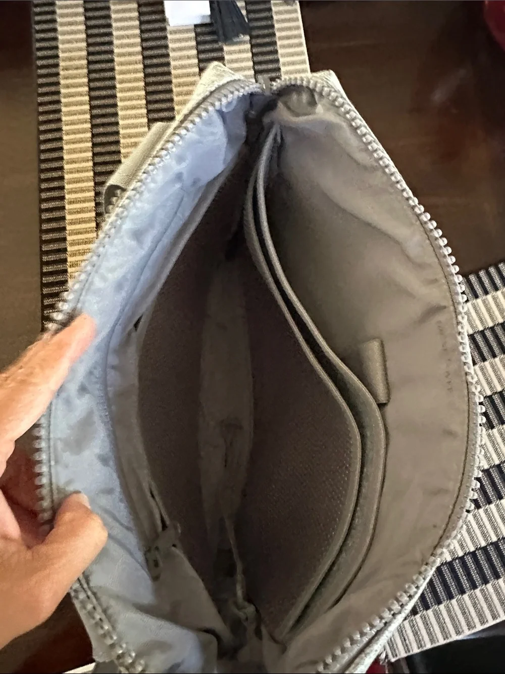 Dagne Dover Light Gray Men's Laptop Tote with Adjustable Strap
